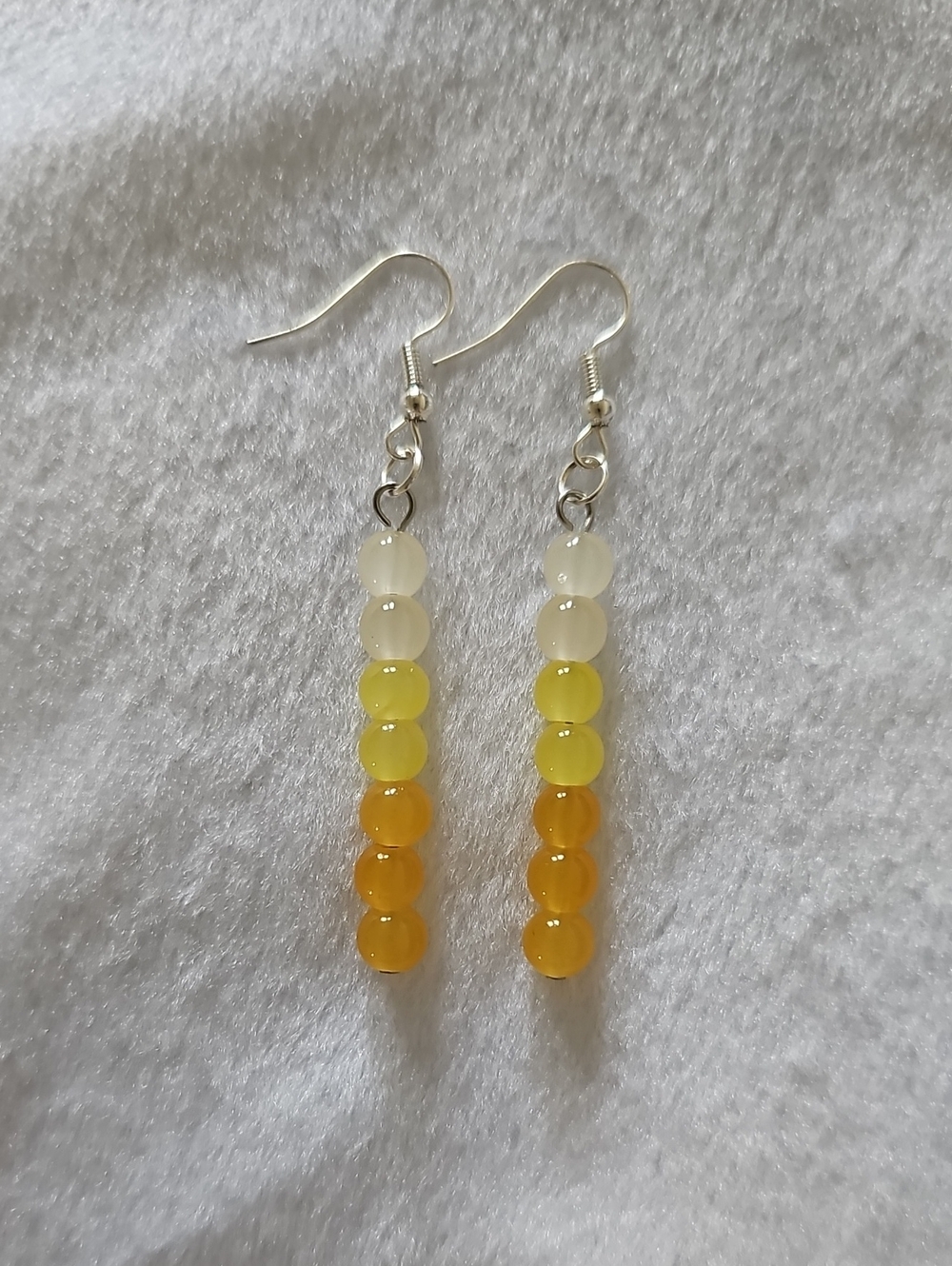 Yellow Ombre Glass Bead Drop Earrings